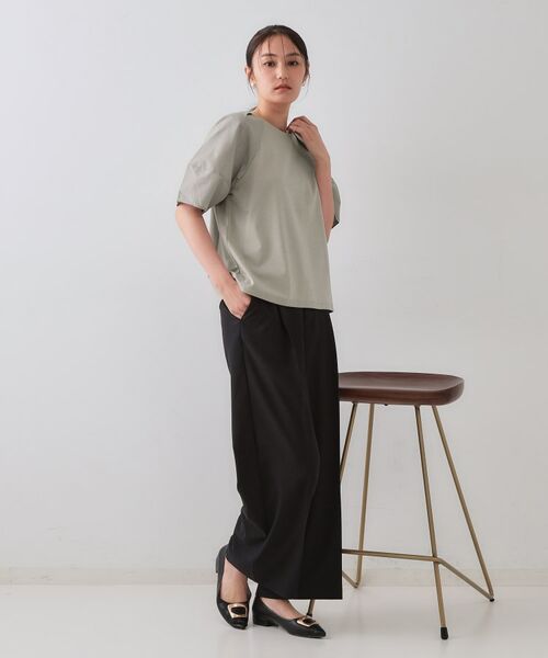 OPAQUE.CLIP / オペーク ドット クリップ カットソー | 《S-LLサイズ》ランタンスリーブトップス【UV/接触冷感/洗濯機洗い可】 | 詳細9