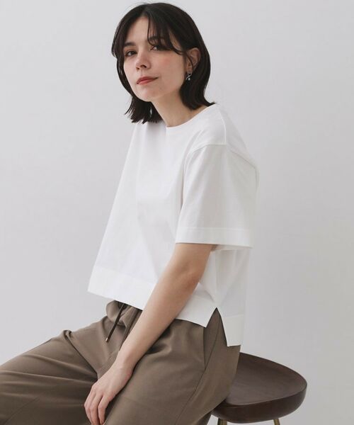 OPAQUE.CLIP / オペーク ドット クリップ Tシャツ | 刺繍ロゴワイドシルエットTシャツ【洗濯機洗い可】 | 詳細1