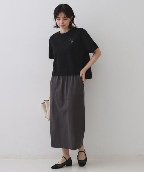 OPAQUE.CLIP / オペーク ドット クリップ Tシャツ | 刺繍ロゴワイドシルエットTシャツ【洗濯機洗い可】 | 詳細10