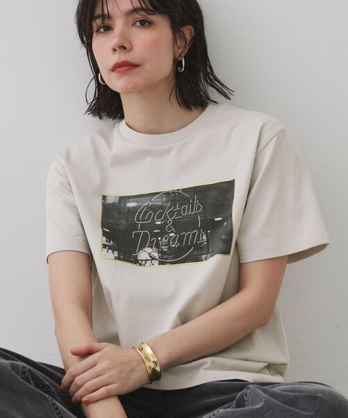 OPAQUE.CLIP / オペーク ドット クリップ Tシャツ | フォトプリントTシャツ【洗濯機洗い可】(ライトベージュ(051))