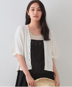 OPAQUE.CLIP / オペーク ドット クリップ カーディガン・ボレロ | Vネックショートニットカーディガン【洗濯機洗い可/抗ピル】
