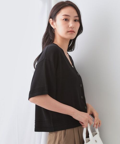 OPAQUE.CLIP / オペーク ドット クリップ カーディガン・ボレロ | Vネックショートニットカーディガン【洗濯機洗い可/抗ピル】 | 詳細9