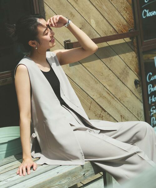 OPAQUE.CLIP / オペーク ドット クリップ ベスト | ストレッチVネックジレ/セットアップ対応【UV/接触冷感/洗濯機洗い可/抗ピル】 | 詳細1