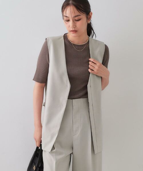 OPAQUE.CLIP / オペーク ドット クリップ ベスト | ストレッチVネックジレ/セットアップ対応【UV/接触冷感/洗濯機洗い可/抗ピル】 | 詳細11