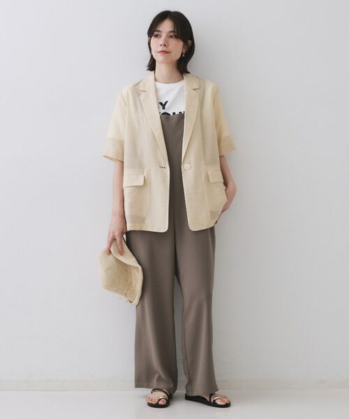 OPAQUE.CLIP / オペーク ドット クリップ テーラードジャケット | シアーハーフスリーブテーラードジャケット【洗える】 | 詳細2