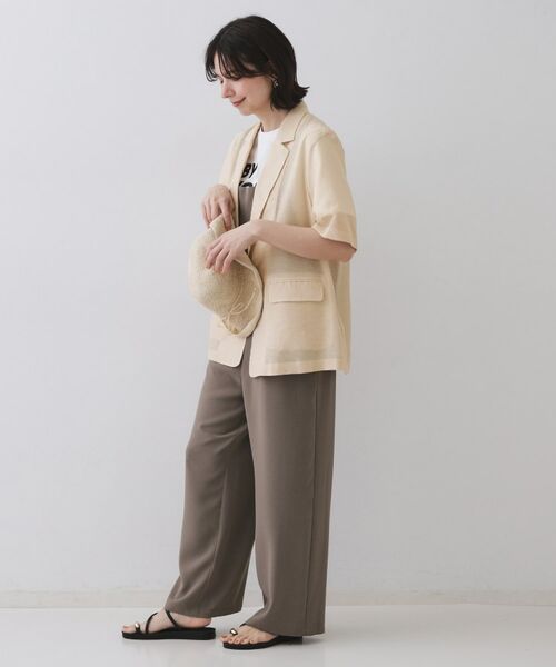 OPAQUE.CLIP / オペーク ドット クリップ テーラードジャケット | シアーハーフスリーブテーラードジャケット【洗える】 | 詳細3