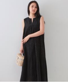 OPAQUE.CLIP / オペーク ドット クリップ ロング・マキシ丈ワンピース | インドコットンアイレット刺繍ティアードワンピース【洗える】