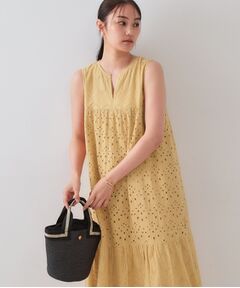 OPAQUE.CLIP / オペーク ドット クリップ ロング・マキシ丈ワンピース | インドコットンアイレット刺繍ティアードワンピース【洗える】