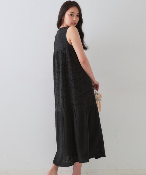 OPAQUE.CLIP / オペーク ドット クリップ ロング・マキシ丈ワンピース | インドコットンアイレット刺繍ティアードワンピース【洗える】 | 詳細1