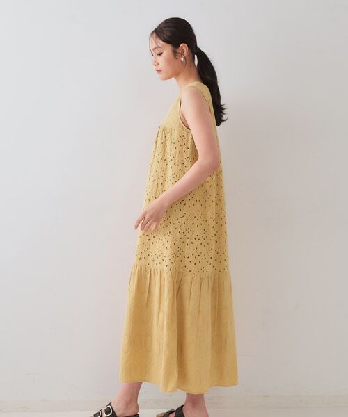 OPAQUE.CLIP / オペーク ドット クリップ ロング・マキシ丈ワンピース | インドコットンアイレット刺繍ティアードワンピース【洗える】 | 詳細10