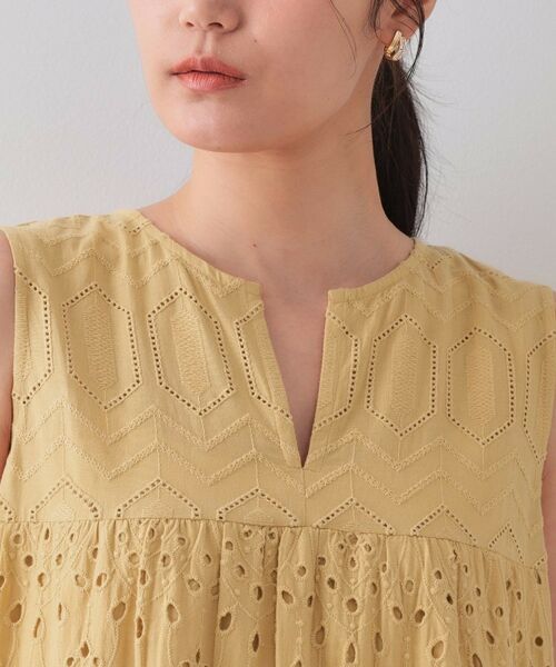 OPAQUE.CLIP / オペーク ドット クリップ ロング・マキシ丈ワンピース | インドコットンアイレット刺繍ティアードワンピース【洗える】 | 詳細12