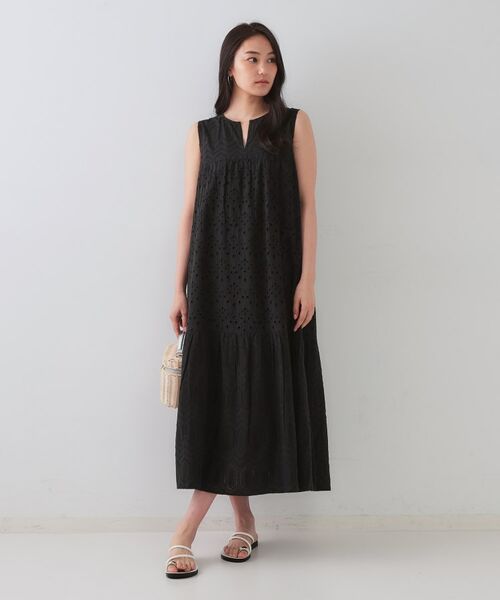 OPAQUE.CLIP / オペーク ドット クリップ ロング・マキシ丈ワンピース | インドコットンアイレット刺繍ティアードワンピース【洗える】 | 詳細2