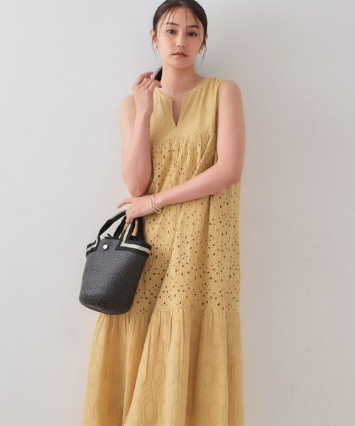 OPAQUE.CLIP / オペーク ドット クリップ ロング・マキシ丈ワンピース | インドコットンアイレット刺繍ティアードワンピース【洗える】 | 詳細5