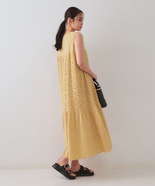 OPAQUE.CLIP / オペーク ドット クリップ ロング・マキシ丈ワンピース | インドコットンアイレット刺繍ティアードワンピース【洗える】 | 詳細7