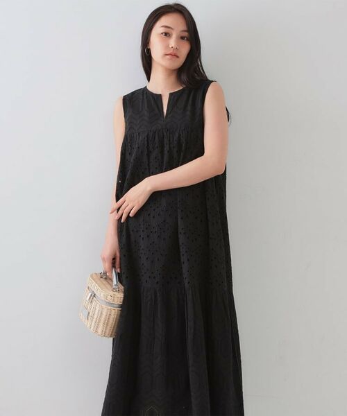 OPAQUE. CLIP/オペーク ドット クリップ インドコットンアイレット刺繍ティアードワンピース【洗える】 ブラック(019) 38(M) OPAQUE. CLIP/オペーク ドット クリップ インドコットンアイレット刺繍ティアードワンピース【洗える】 ブラック(019) 38(M)