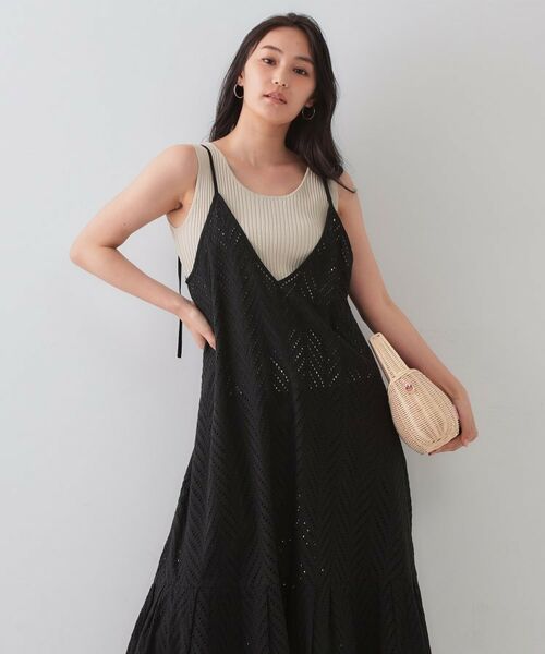 OPAQUE.CLIP / オペーク ドット クリップ ロング・マキシ丈ワンピース | インドコットンアイレット刺繍キャミワンピース【洗える】 | 詳細1