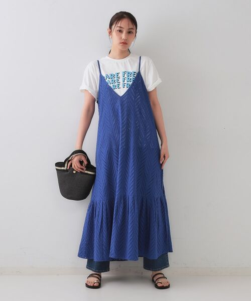 OPAQUE.CLIP / オペーク ドット クリップ ロング・マキシ丈ワンピース | インドコットンアイレット刺繍キャミワンピース【洗える】 | 詳細8