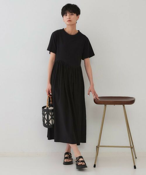 OPAQUE.CLIP / オペーク ドット クリップ ロング・マキシ丈ワンピース | アシメドッキングフレアワンピース【洗濯機洗い可】 | 詳細3