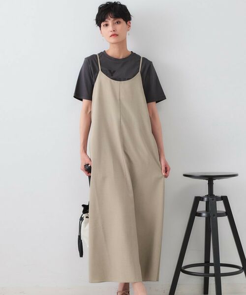 OPAQUE.CLIP / オペーク ドット クリップ ロング・マキシ丈ワンピース | リネンライクキャミワンピース【洗濯機洗い可】 | 詳細1