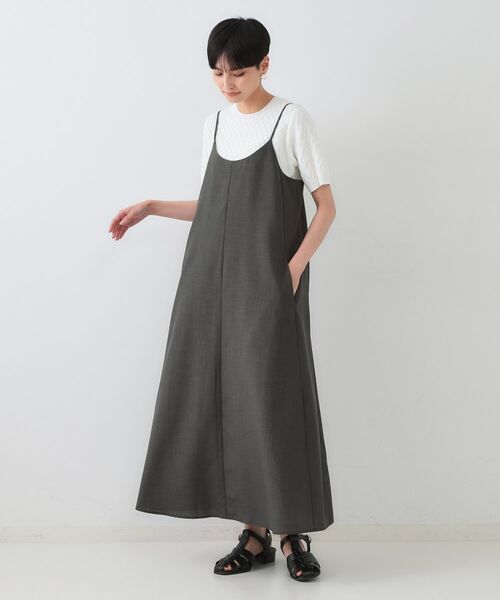 OPAQUE.CLIP / オペーク ドット クリップ ロング・マキシ丈ワンピース | リネンライクキャミワンピース【洗濯機洗い可】 | 詳細10