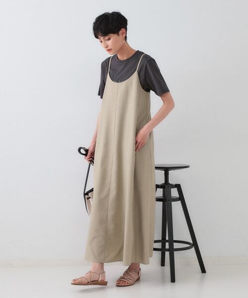 OPAQUE.CLIP / オペーク ドット クリップ ロング・マキシ丈ワンピース | リネンライクキャミワンピース【洗濯機洗い可】 | 詳細2