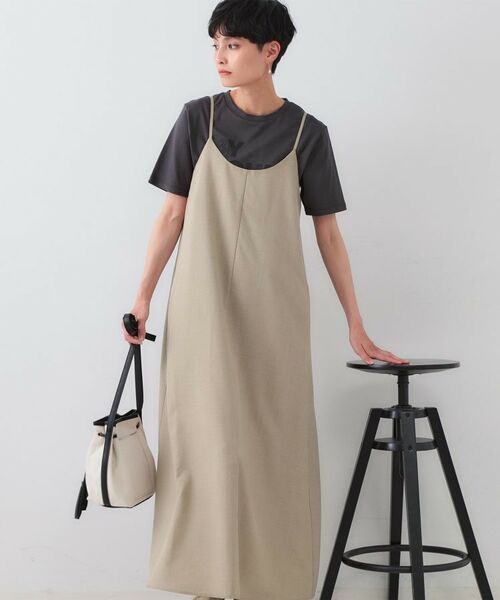 OPAQUE. CLIP/オペーク ドット クリップ リネンライクキャミワンピース【洗濯機洗い可】 ベージュ(052) 40(L)