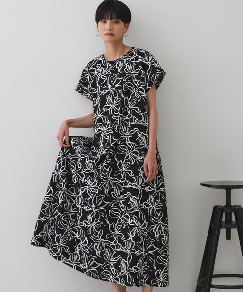 OPAQUE.CLIP / オペーク ドット クリップ ロング・マキシ丈ワンピース | 手書き風プリントワンピース【洗濯機洗い可】 | 詳細1