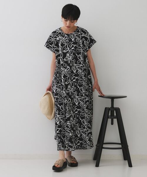 OPAQUE.CLIP / オペーク ドット クリップ ロング・マキシ丈ワンピース | 手書き風プリントワンピース【洗濯機洗い可】 | 詳細2