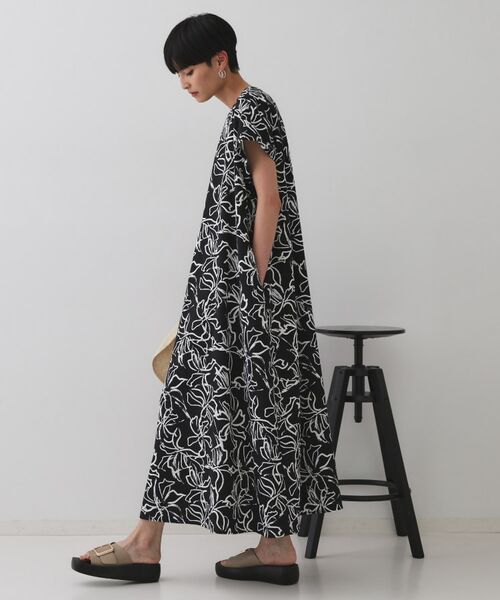 OPAQUE.CLIP / オペーク ドット クリップ ロング・マキシ丈ワンピース | 手書き風プリントワンピース【洗濯機洗い可】 | 詳細3