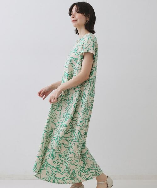 OPAQUE.CLIP / オペーク ドット クリップ ロング・マキシ丈ワンピース | 手書き風プリントワンピース【洗濯機洗い可】 | 詳細5