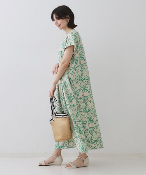 OPAQUE.CLIP / オペーク ドット クリップ ロング・マキシ丈ワンピース | 手書き風プリントワンピース【洗濯機洗い可】 | 詳細7