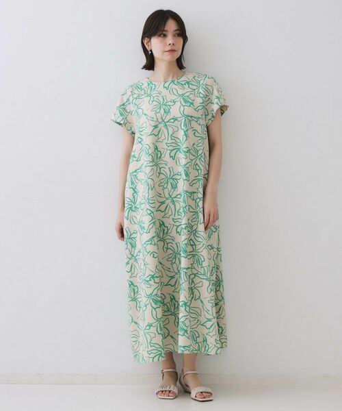 OPAQUE.CLIP / オペーク ドット クリップ ロング・マキシ丈ワンピース | 手書き風プリントワンピース【洗濯機洗い可】 | 詳細9