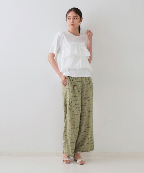 OPAQUE.CLIP / オペーク ドット クリップ パンツ | レタープリントイージーワイドパンツ【洗濯機洗い可】 | 詳細2