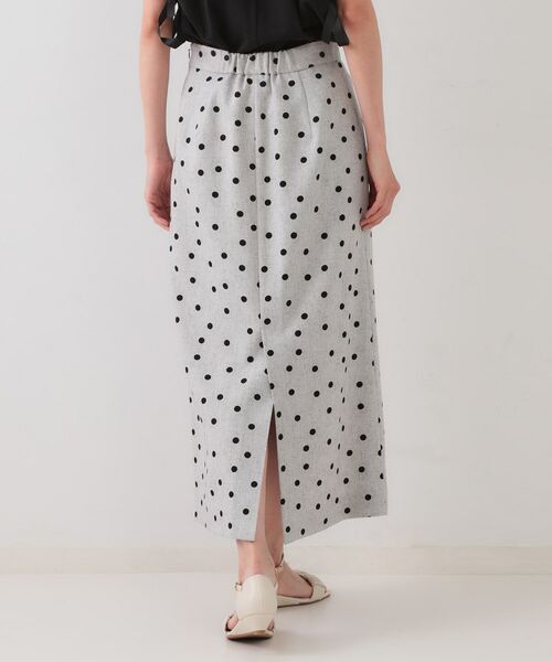 OPAQUE.CLIP / オペーク ドット クリップ ロング・マキシ丈スカート | 麻混ドットプリントナロースカート【洗濯機洗い可】 | 詳細11