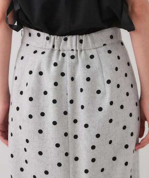 OPAQUE.CLIP / オペーク ドット クリップ ロング・マキシ丈スカート | 麻混ドットプリントナロースカート【洗濯機洗い可】 | 詳細13