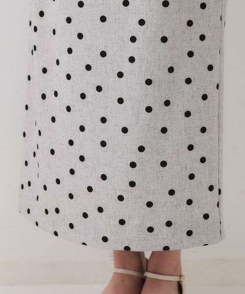 OPAQUE.CLIP / オペーク ドット クリップ ロング・マキシ丈スカート | 麻混ドットプリントナロースカート【洗濯機洗い可】 | 詳細15