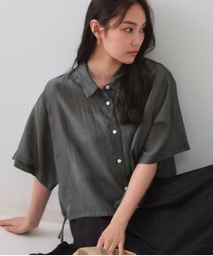 OPAQUE.CLIP / オペーク ドット クリップ シャツ・ブラウス | 裾ドロストシアーショートシャツ【洗濯機洗い可】