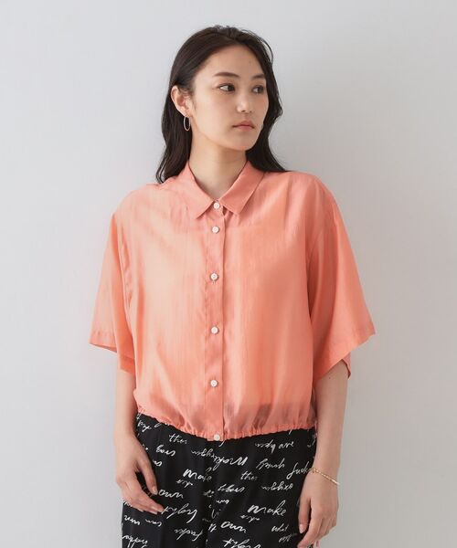 OPAQUE.CLIP / オペーク ドット クリップ シャツ・ブラウス | 裾ドロストシアーショートシャツ【洗濯機洗い可】 | 詳細13