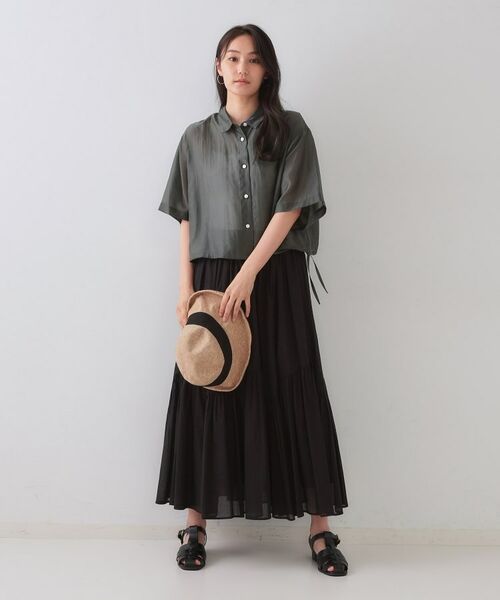 OPAQUE.CLIP / オペーク ドット クリップ シャツ・ブラウス | 裾ドロストシアーショートシャツ【洗濯機洗い可】 | 詳細2