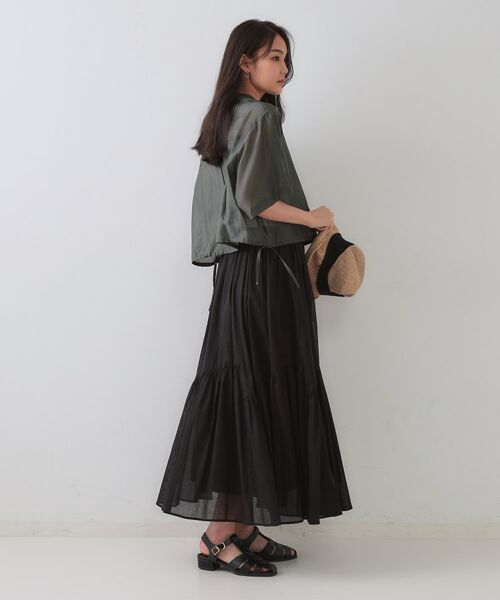 OPAQUE.CLIP / オペーク ドット クリップ シャツ・ブラウス | 裾ドロストシアーショートシャツ【洗濯機洗い可】 | 詳細3