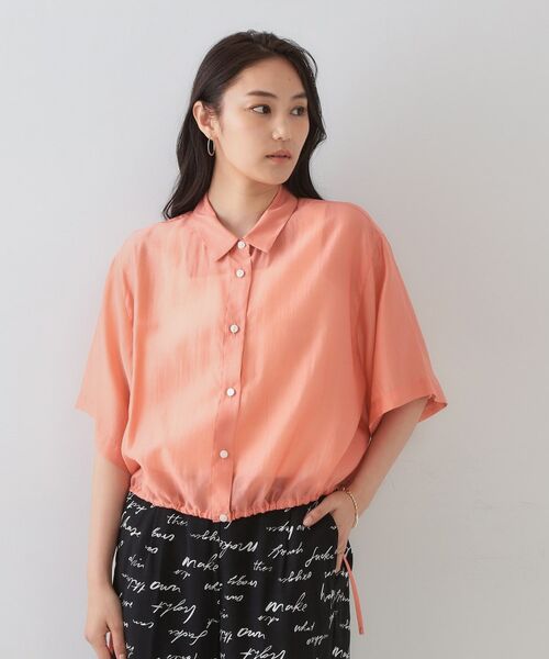 OPAQUE.CLIP / オペーク ドット クリップ シャツ・ブラウス | 裾ドロストシアーショートシャツ【洗濯機洗い可】 | 詳細9