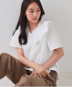 OPAQUE.CLIP / オペーク ドット クリップ シャツ・ブラウス | アシンメトリーフリルブラウス【洗濯機洗い可】