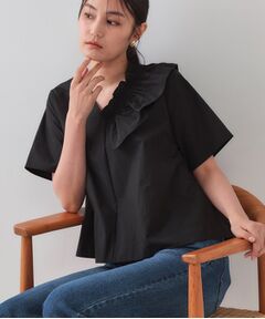 OPAQUE.CLIP / オペーク ドット クリップ シャツ・ブラウス | アシンメトリーフリルブラウス【洗濯機洗い可】