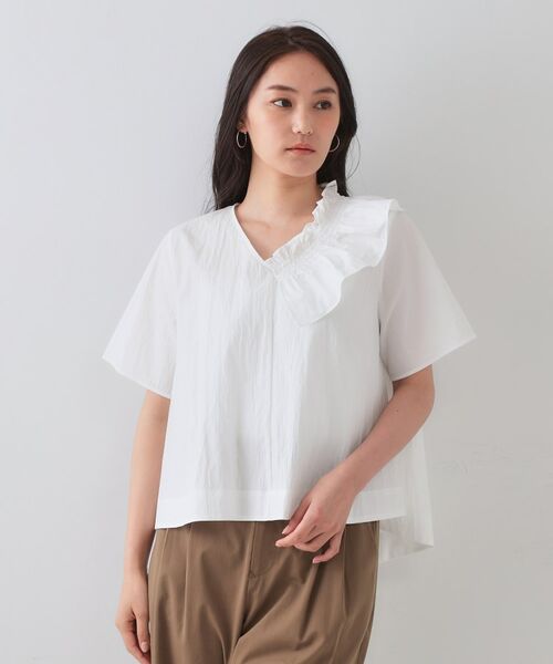 OPAQUE.CLIP / オペーク ドット クリップ シャツ・ブラウス | アシンメトリーフリルブラウス【洗濯機洗い可】 | 詳細13