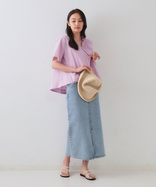 OPAQUE.CLIP / オペーク ドット クリップ シャツ・ブラウス | アシンメトリーフリルブラウス【洗濯機洗い可】 | 詳細6