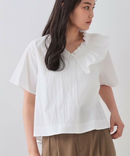 OPAQUE.CLIP / オペーク ドット クリップ シャツ・ブラウス | アシンメトリーフリルブラウス【洗濯機洗い可】 | 詳細9