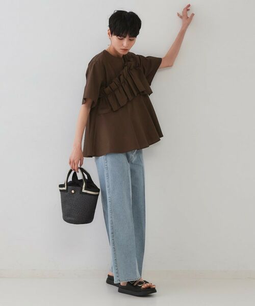 OPAQUE.CLIP / オペーク ドット クリップ シャツ・ブラウス | フリルデザインペプラムブラウス【洗濯機洗い可】 | 詳細7