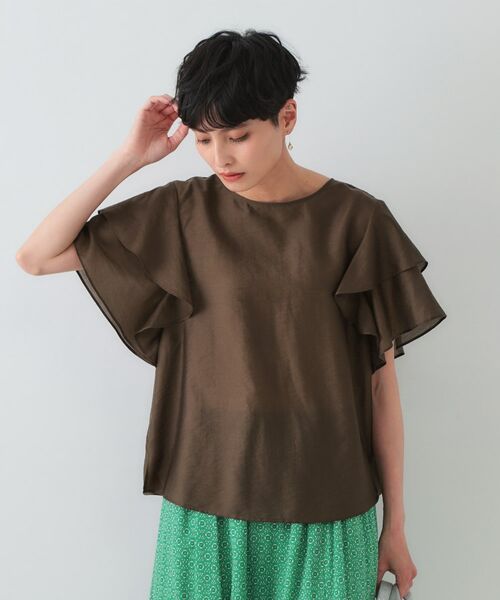 OPAQUE.CLIP / オペーク ドット クリップ シャツ・ブラウス | フリルスリーブブラウス【洗濯機洗い可】 | 詳細5