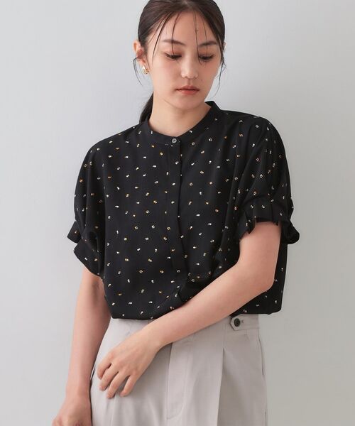 OPAQUE.CLIP / オペーク ドット クリップ シャツ・ブラウス | 幾何柄アソート タックドルマンスリーブブラウス【洗濯機洗い可】 | 詳細10