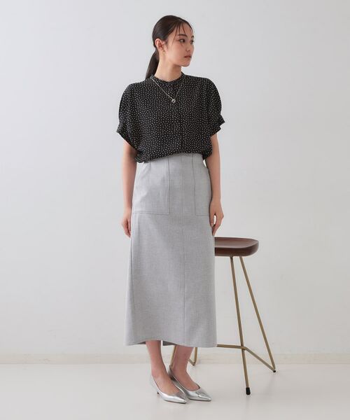 OPAQUE.CLIP / オペーク ドット クリップ シャツ・ブラウス | 幾何柄アソート タックドルマンスリーブブラウス【洗濯機洗い可】 | 詳細6